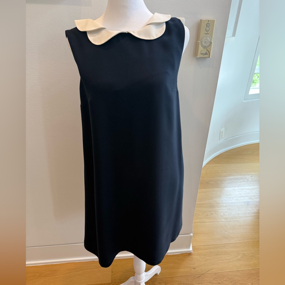 Claude Pierlot Navy Shift Dress w/ White Peter Pan Collar – US Size 6